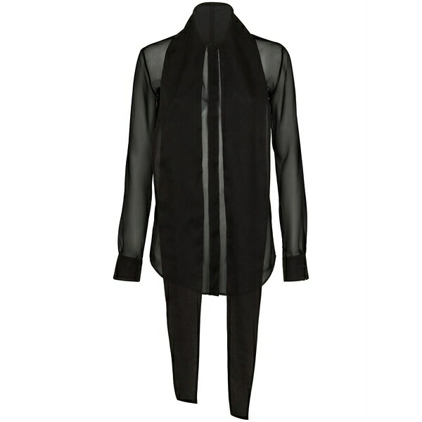 ディースクエアード レディース シャツ トップス Scarf-embellished blouse Black｜asty
