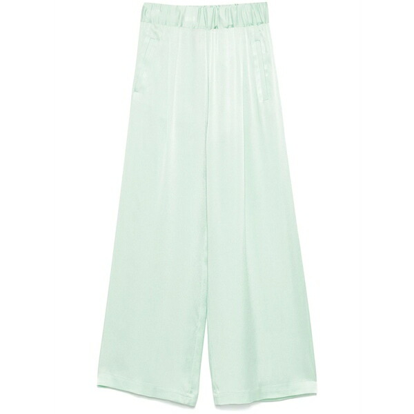 セミクチュール レディース カジュアルパンツ ボトムス Satin trousers Green｜asty