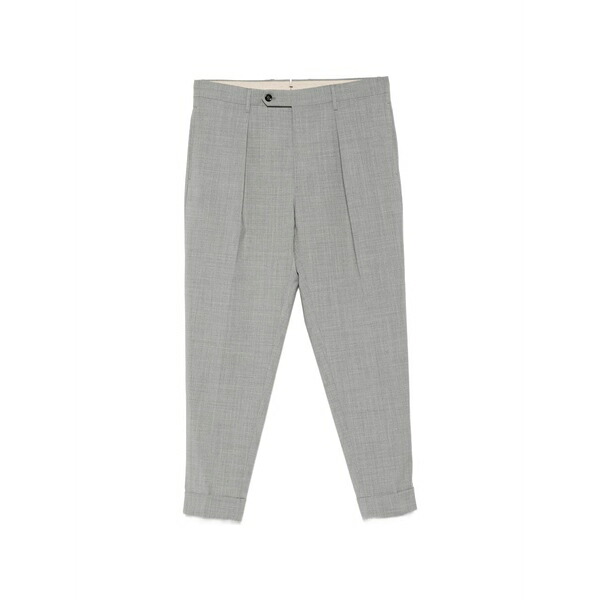 ベルウィッチ メンズ 心地好いズボン下 ボトムス Chiaia pleated trousers Grey