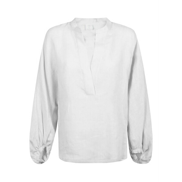 イレブンティ レディース シャツ トップス V-neck gathered-cuff top White