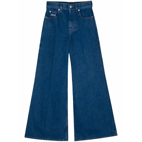 マルニ レディース デニムパンツ ボトムス Organic-cotton wide-leg jeans Blue