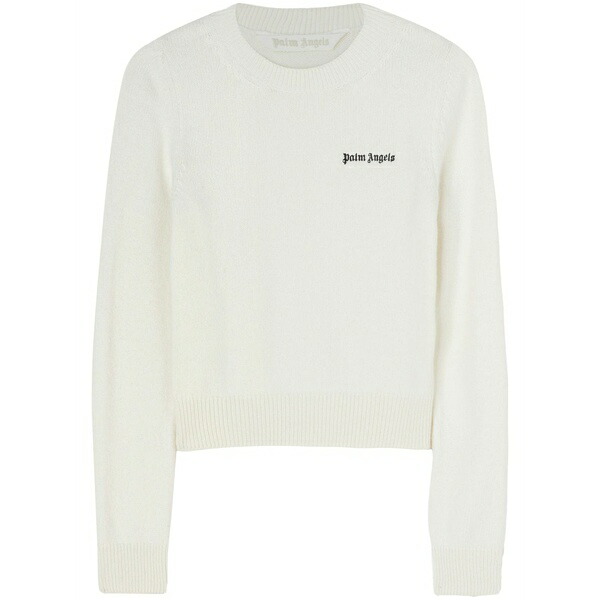パーム・エンジェルス レディース 編み物\u0026スウェーター アウター Logo-embroidered crew-neck jumper White