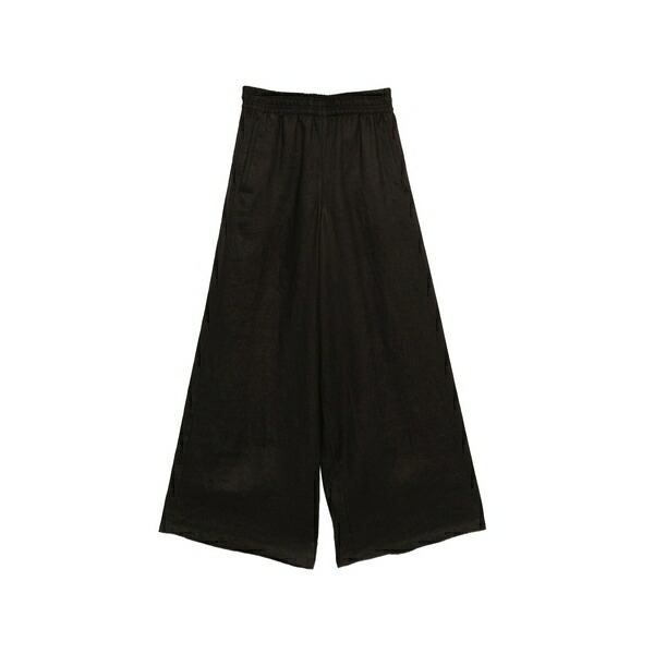 ドライコーン レディース カジュアルパンツ ボトムス Ceiling elasticated-waist wide-leg trousers Black|asty