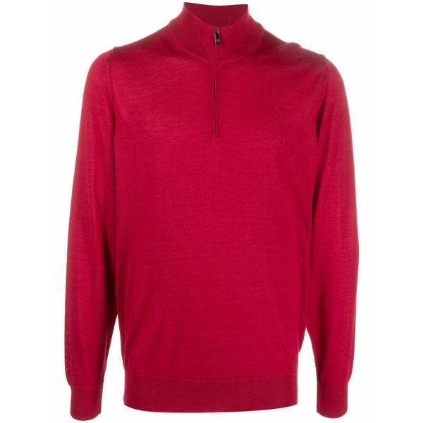 パルジレリ メンズ パーカー・スウェットシャツ アウター High-neck virgin wool-silk sweatshirt Red