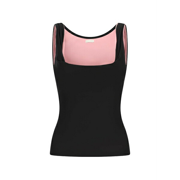 マグダ・ブトリム レディース カットソー トップス Square-neck tank top Black