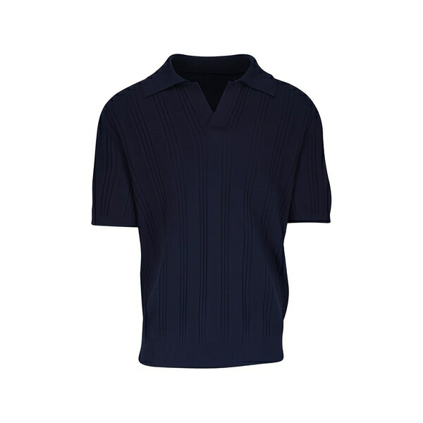 カナーリ メンズ Tシャツ トップス Knitted t-shirt Blue｜asty
