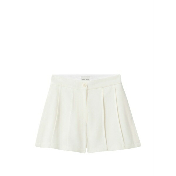 クローディピエルロ レディース 心地好いズボン下 ボトムス Button-fastening pleated shorts White