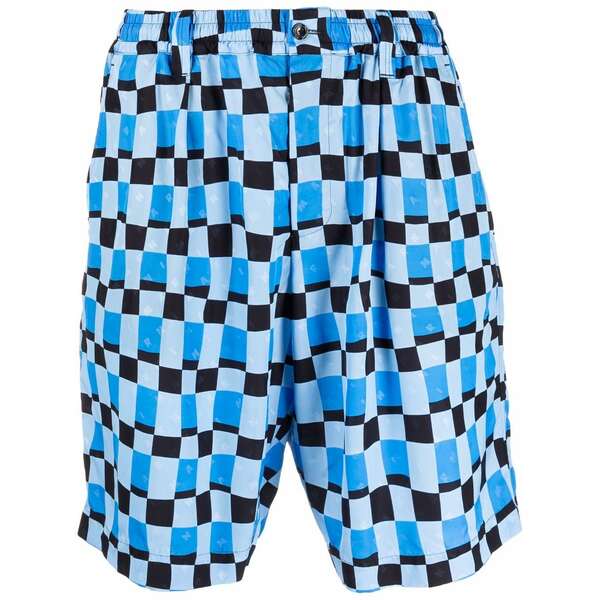マルニ メンズ 心地よいズボン下 ボトムス Checked knee-length shorts Blue メンズファッション-ズボン・パンツ