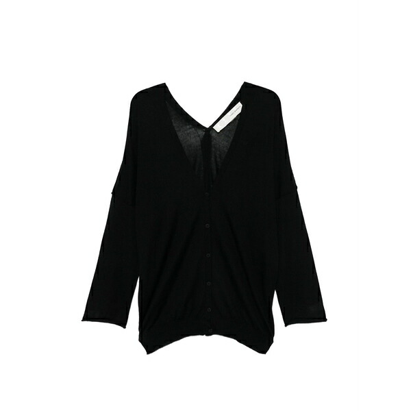 イザベル・ベネナート レディース ジレー アウター V-neck buttoned cardigan Black
