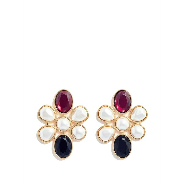 セルフ・ポートレイト レディース ピアス＆イヤリング アクセサリー Crystal pearl cluster earrings Gold｜asty
