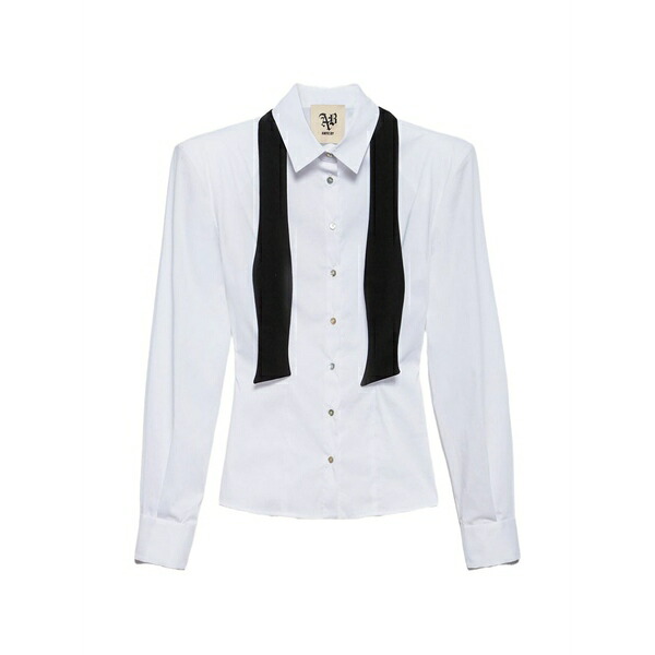 アニエバイ レディース シャツ トップス Costanza neck-tie shirt White