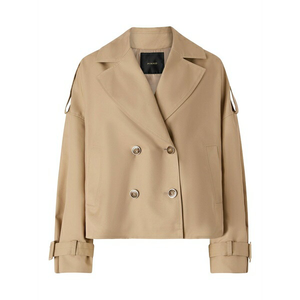 ピンコ レディース 上衣＆上衣 アウター Buttoned cropped jacket Neutrals レディースファッション-コート・ジャケット