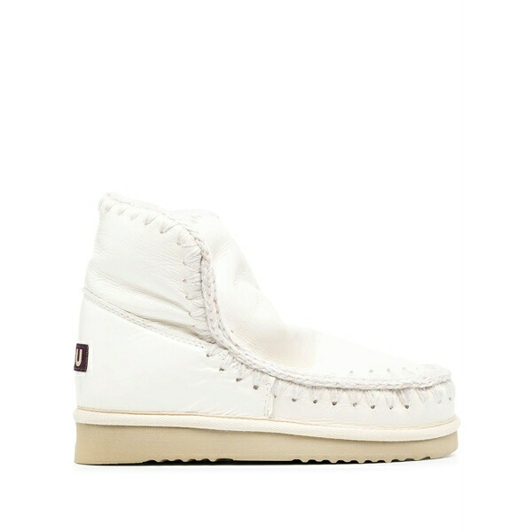 モウ レディース ブーツ シューズ Logo-patch slip-on boots White｜asty