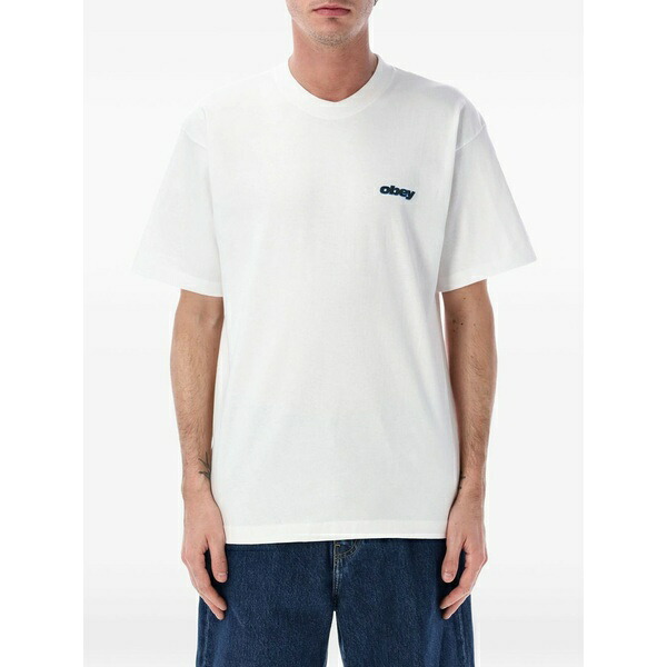 オベイ メンズ ティーシャツ トップス Lips t-shirt White メンズファッション-トップス