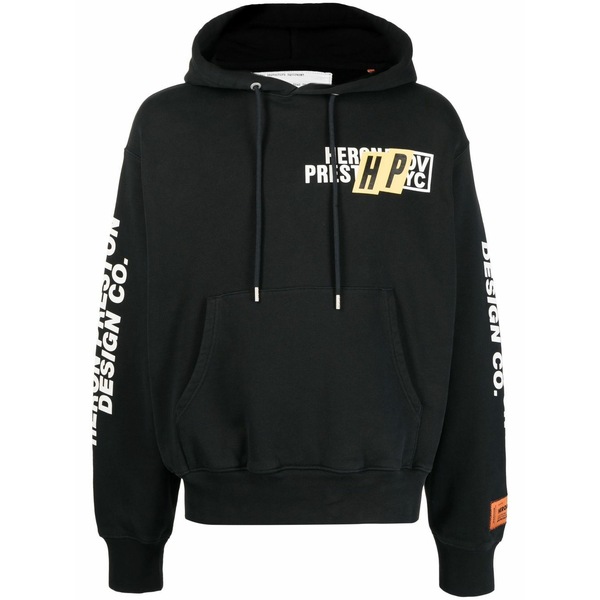 戸呂 プレストン メンズ パーカー・スウェットシャツ アウター Real estate logo-print hoodie Black