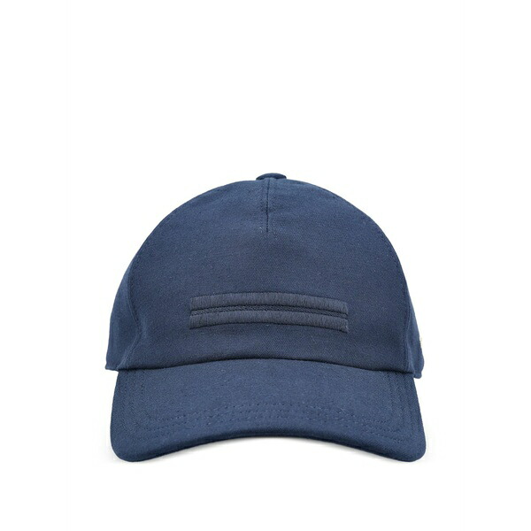 ゼニア メンズ かぶり笠 佩び物 Embroidered baseball cap Blue