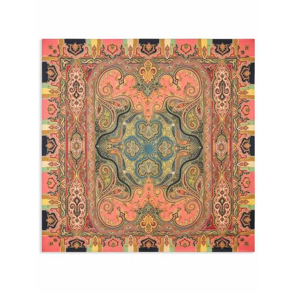 エトロ レディース 消音装置・袈裟・えり巻き 佩び物 Paisley-print square scarf Pink