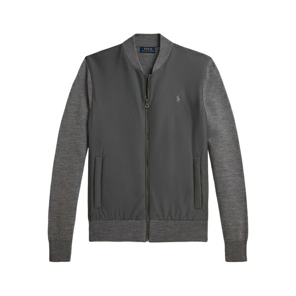 ラルフローレン メンズ パーカー・スウェットシャツ アウター Panelled zip-up sweatshirt Grey