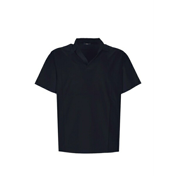 オジオ メンズ Tシャツ トップス Short-sleeved collared t-shirt Black｜asty