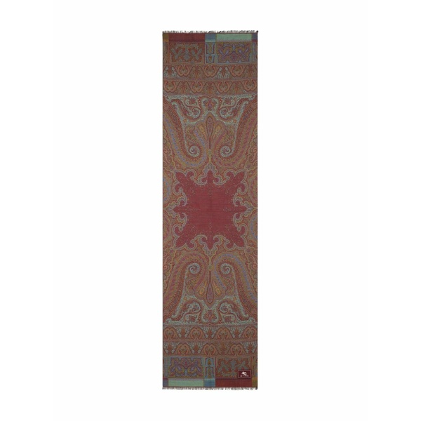 エトロ メンズ 消音装置・袈裟・えり巻き 添え物 Paisley jacquard scarf Red