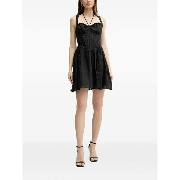 バードット レディース ワンピース トップス Corset-detail mini dress Black｜asty