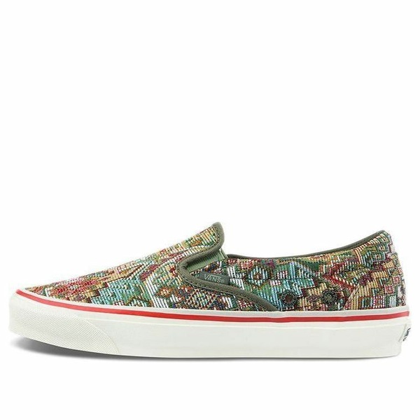 Vans バンズ メンズ スニーカー  【Vans Nigel Cabourn x OG Classic Slip-On LX \u0027Carpet Green Mix\u0027 VN0A45JK9T9】  大きさ US_7.5(25.5糎)