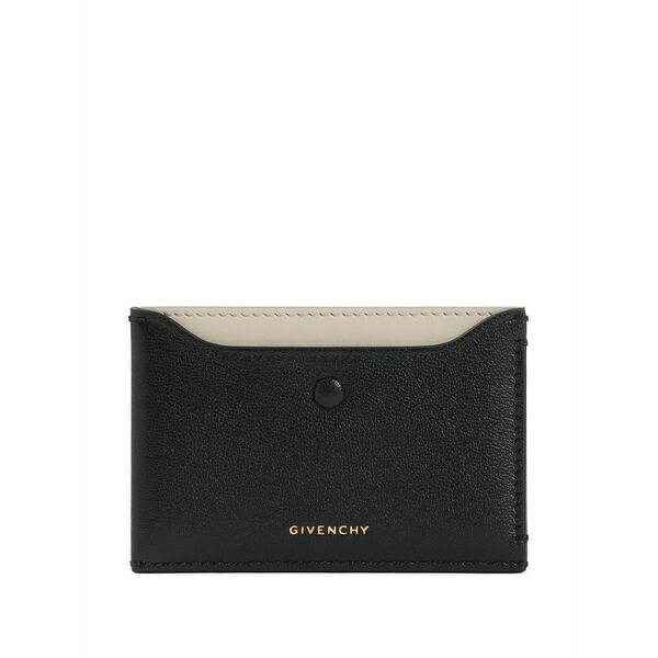 ジバンシー レディース 紙入れ 付属品 Leather two-tone cardholder Black