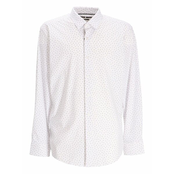 ボス メンズ シャツ トップス Long-sleeve patterned shirt White