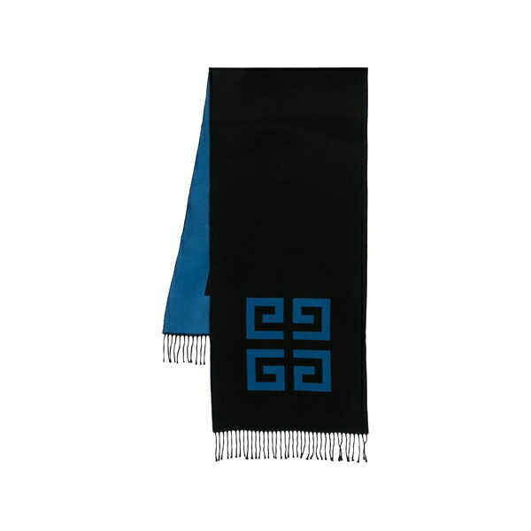 ジバンシー メンズ マフラー・ストール・スカーフ アクセサリー Fringe-hem scarf Black|asty