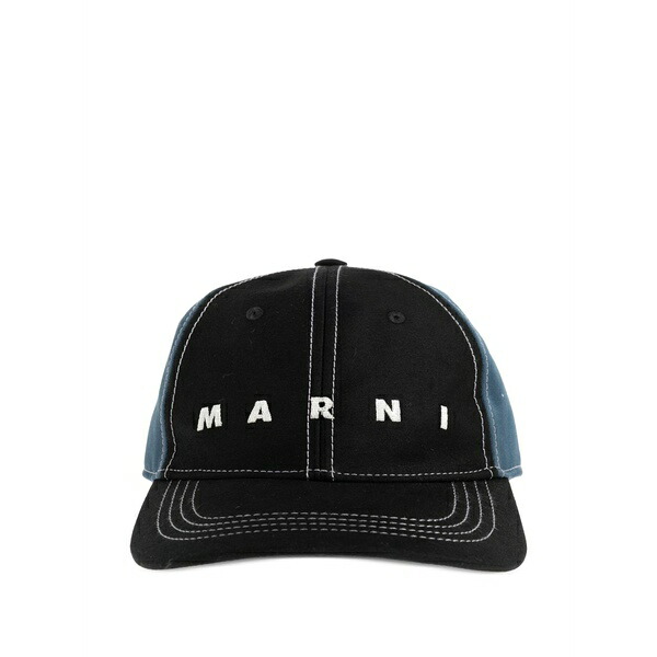マルニ メンズ 鳥打ち帽 付属物 Two-toned baseball cap Black