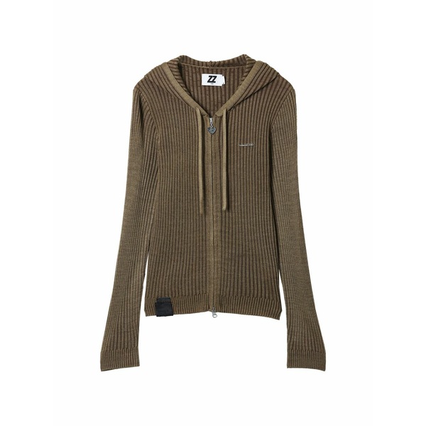 イズエ レディース ジレー アウター Zip hoodie Brown