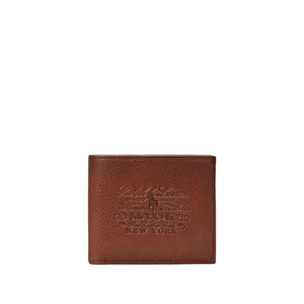 ラルフローレン メンズ 紙入れ 付属品 Medium ビスマス-fold leather wallet  Brown