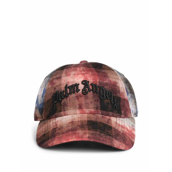 パーム・エンジェルス メンズ かぶり笠 付属品 Check-print baseball cap Red