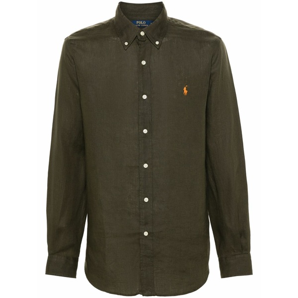 ラルフローレン メンズ シャツ トップス Polo-pony linen shirt Green｜asty
