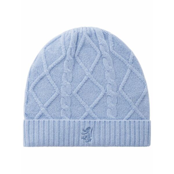 プリングル オブ スコットランド レディース 帽子 アクセサリー Cable-knit cashmere beanie Blue|asty
