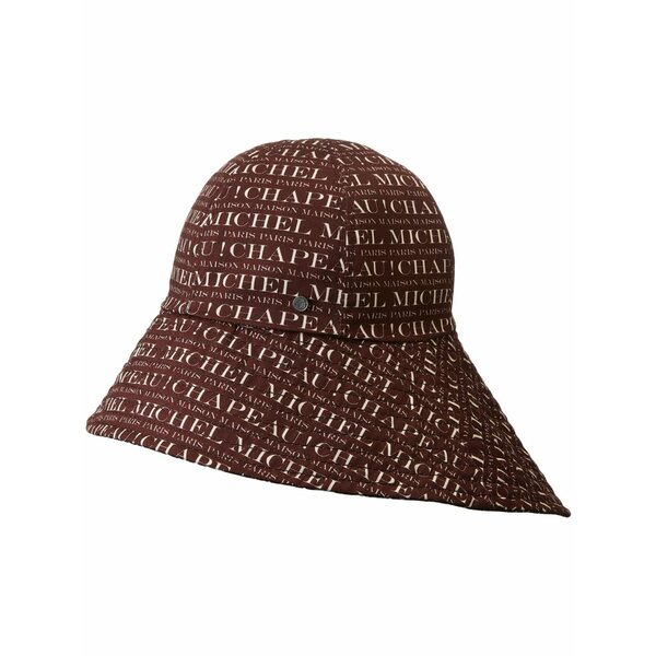 メゾンミッシェル レディース 帽子 アクセサリー Julianne logo-print bucket hat Brown|asty