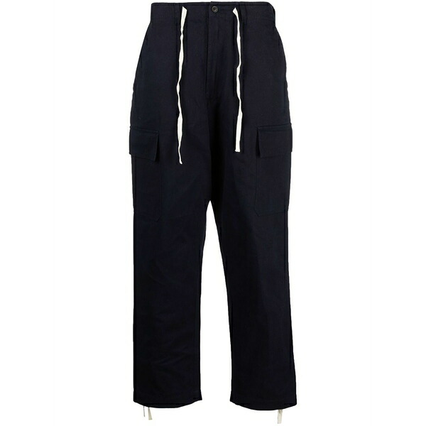 ユニバーサルワークス メンズ カジュアルパンツ ボトムス Drawstring straight-leg trousers Blue