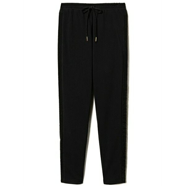 ツイン仕掛ける レディース 心地好いズボン下 ボトムス Knitted trousers Black