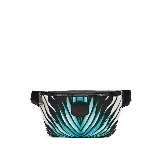 ロベルトカヴァリ メンズ 商行為系 御徒面子 Leaf-print belt bag Blue