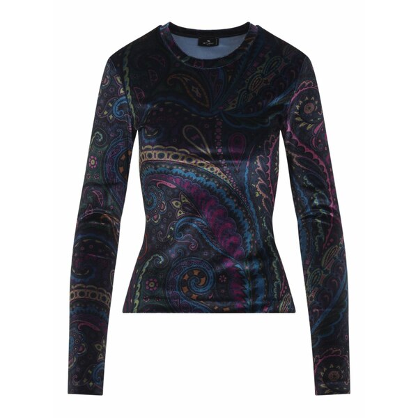 エトロ レディース プルオーバー トップス Paisley-print velvet t-shirt Black