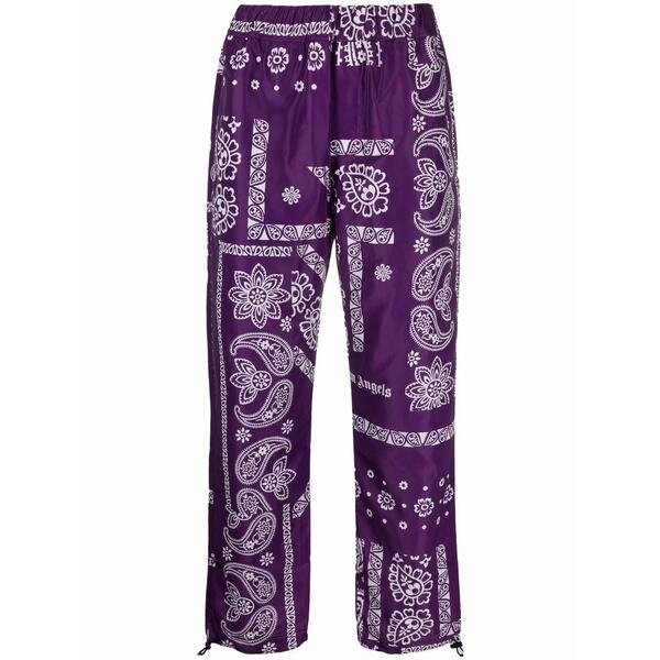 パーム・エンジェルス メンズ カジュアルパンツ ボトムス Bandana-print logo trousers Purple｜asty 90,090円