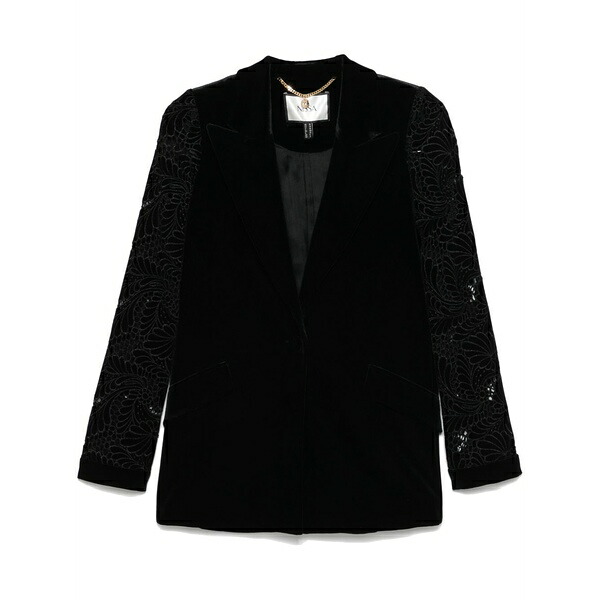 ニッサ レディース 上衣＆上衣 アウター Floral-embroidered blazer Black コート・ジャケット-レディースファッション