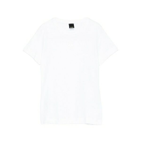 ピンコ レディース Tシャツ トップス Short-sleeve cotton t-shirt White｜asty