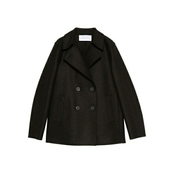 ハリスワーフロンドン レディース コート アウター Double-breasted wool coat Brown|asty