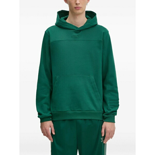 アディダス メンズ パーカー・スウェットシャツ アウター Panelled hoodie Green