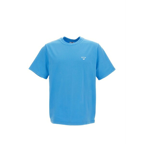 アルテ アントワープ メンズ Tシャツ トップス Embroidered-logo t-shirt Blue|asty