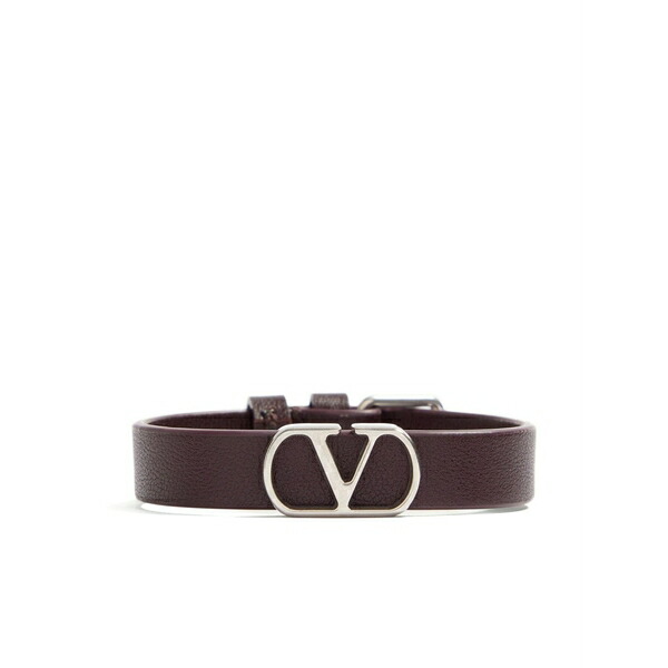 ヴァレンティノ ガラヴァーニ メンズ ブレスレット・バングル・アンクレット 添え物 V-logo signature leather bracelet Brown