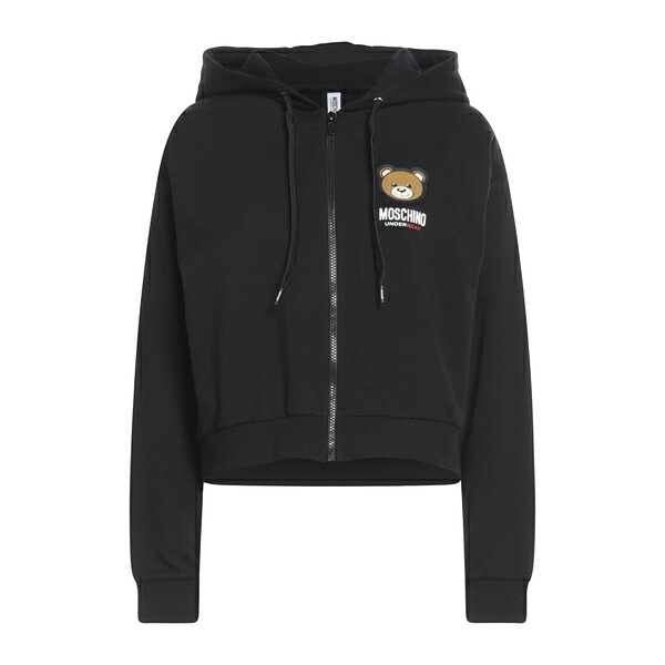 【貨物輸送無料】 モスキーノ レディース パーカー・スウェットシャツ アウター Sweatshirts Black