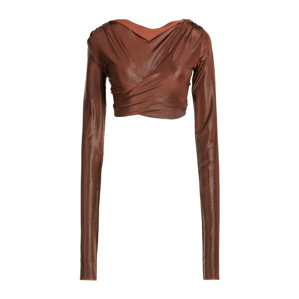 【送料無料】 リックオウエンス レディース Tシャツ トップス Tops Brown|asty