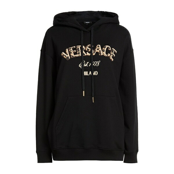 【貨物輸送無料】 ヴェルサーチ レディース パーカー・スウェットシャツ アウター Sweatshirts Black